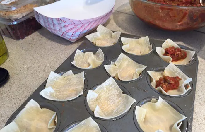 Filling Taco Cups