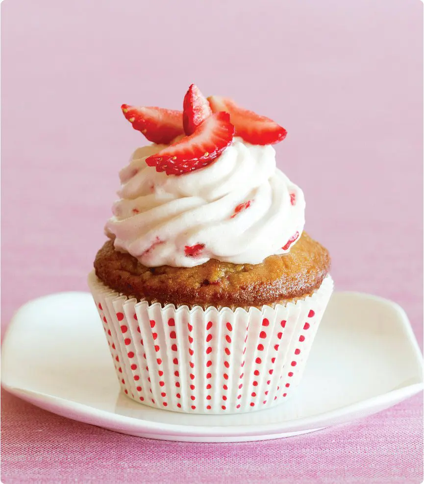 A picture of a strawberry cupcake