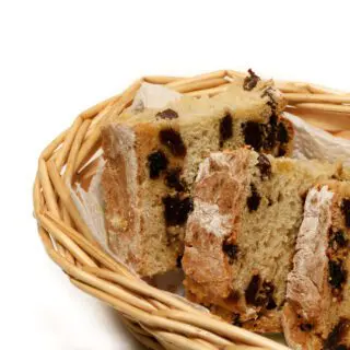 irish soda bread sliced in a basket