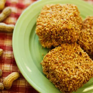 Peanut Squares on green plate