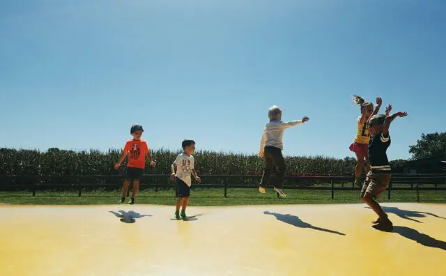 kids on jumping pillow at Millstadt Farm