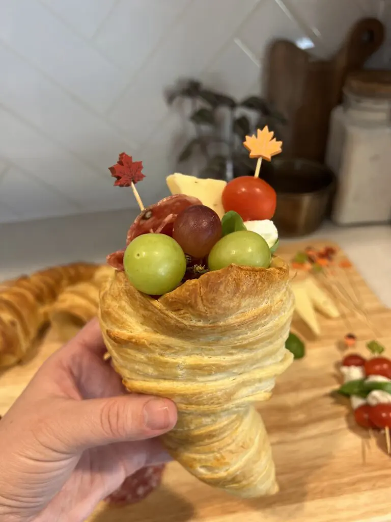 Cornucopia Charcuterie Cups - person holding