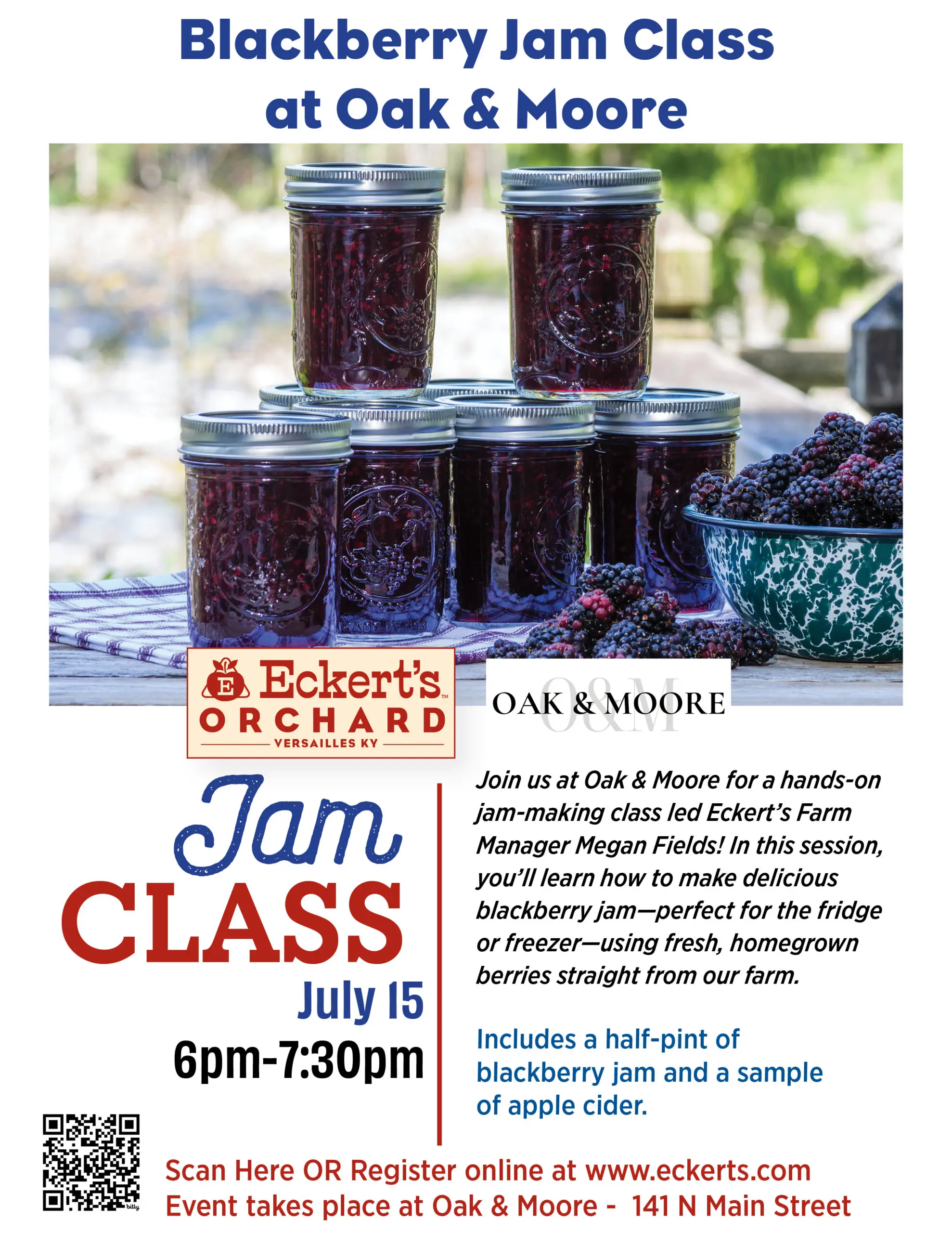 blackberry jam class at oak & moore