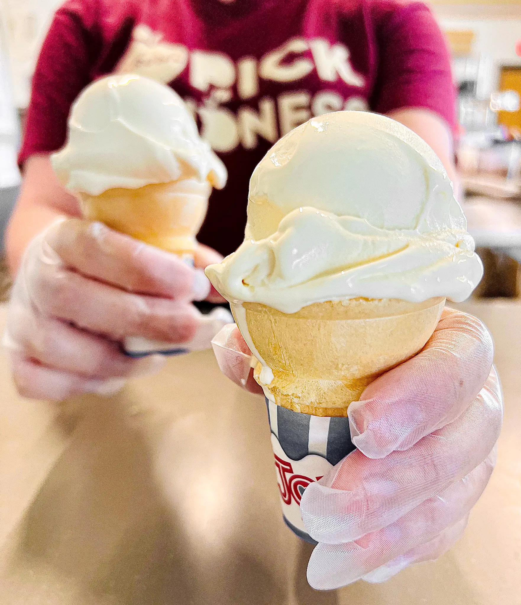 two custard cones