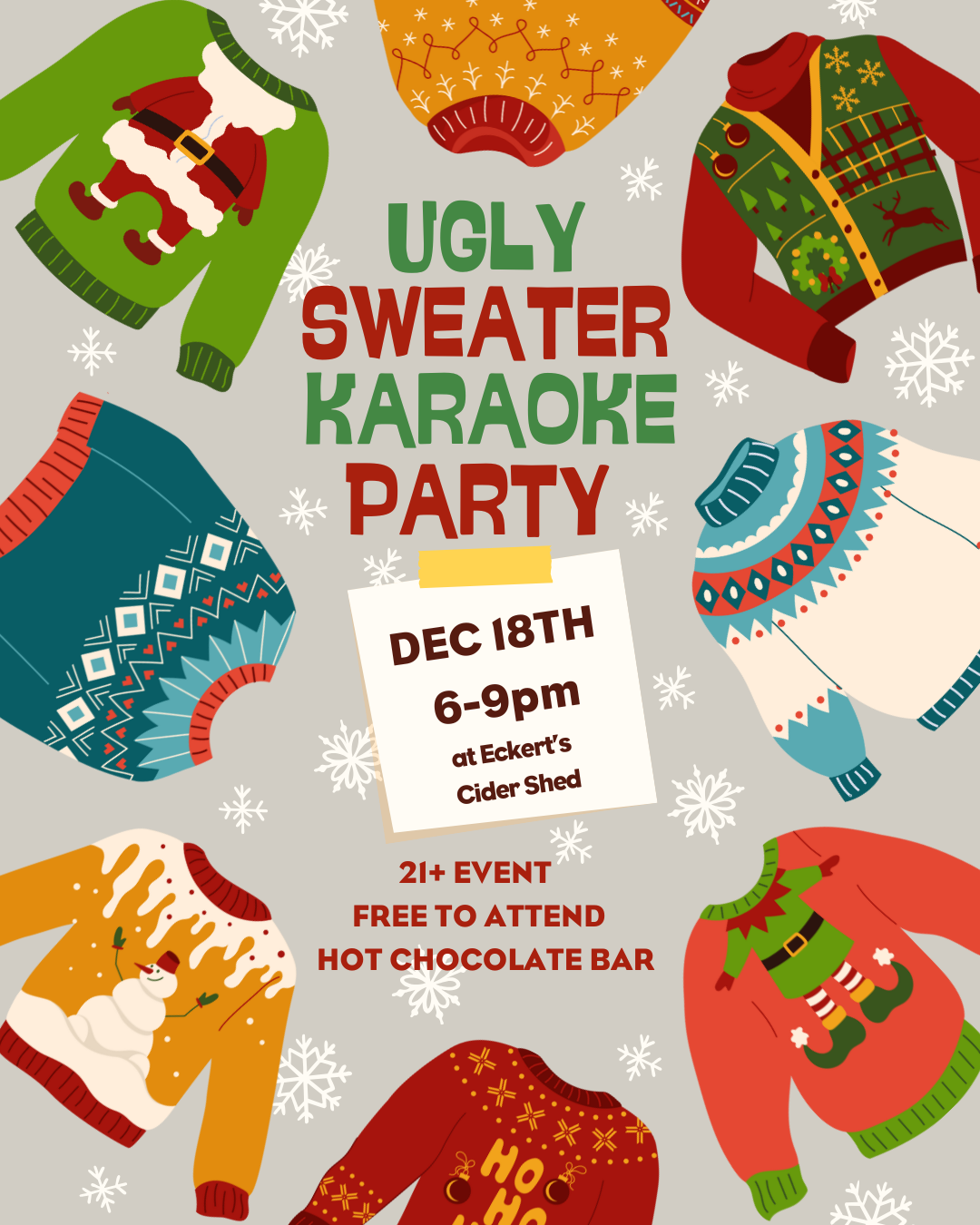 ugly sweater karaoke party
