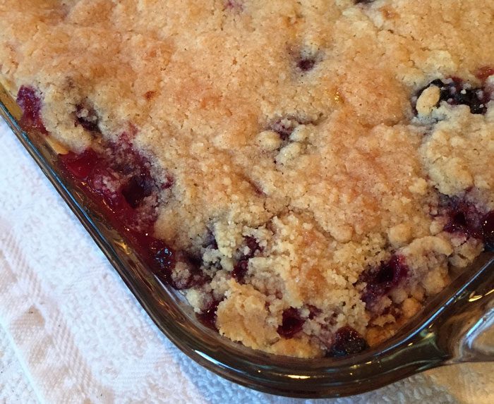 Peach & Blackberry Cobbler with Streusel Topping
