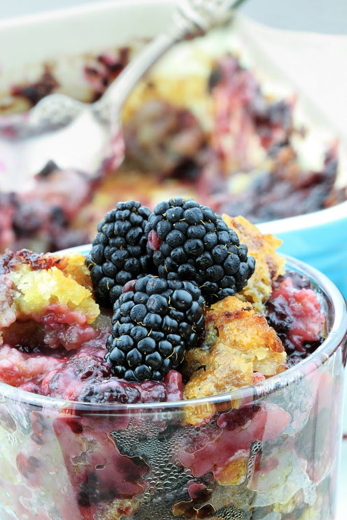 A picture of blackberry cobbler